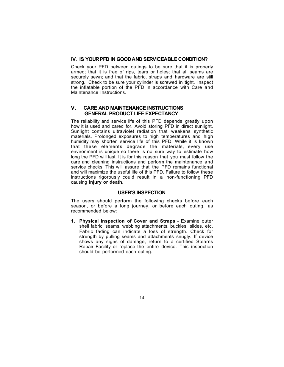 Stearns Recreational 0340 User Manual | Page 14 / 22