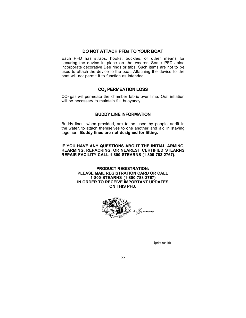 Stearns Recreational 0340 User Manual | Page 22 / 22