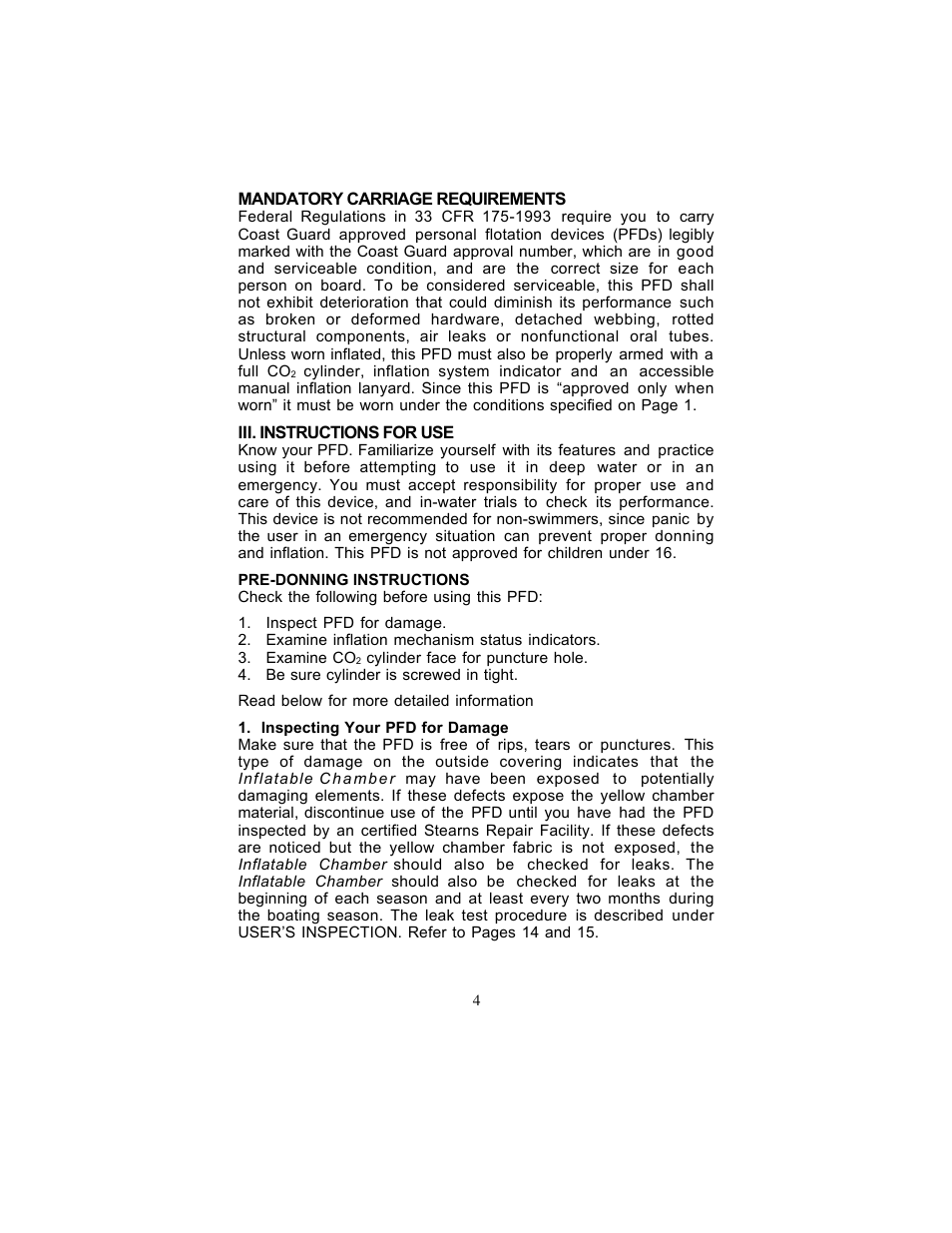 Stearns Recreational 0340 User Manual | Page 4 / 22