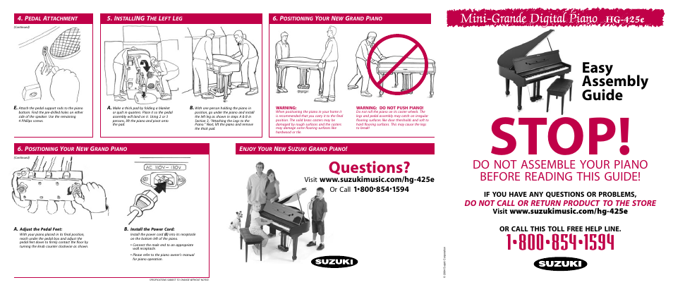 Suzuki Musical Instrument Corp. HG-425e User Manual | 2 pages
