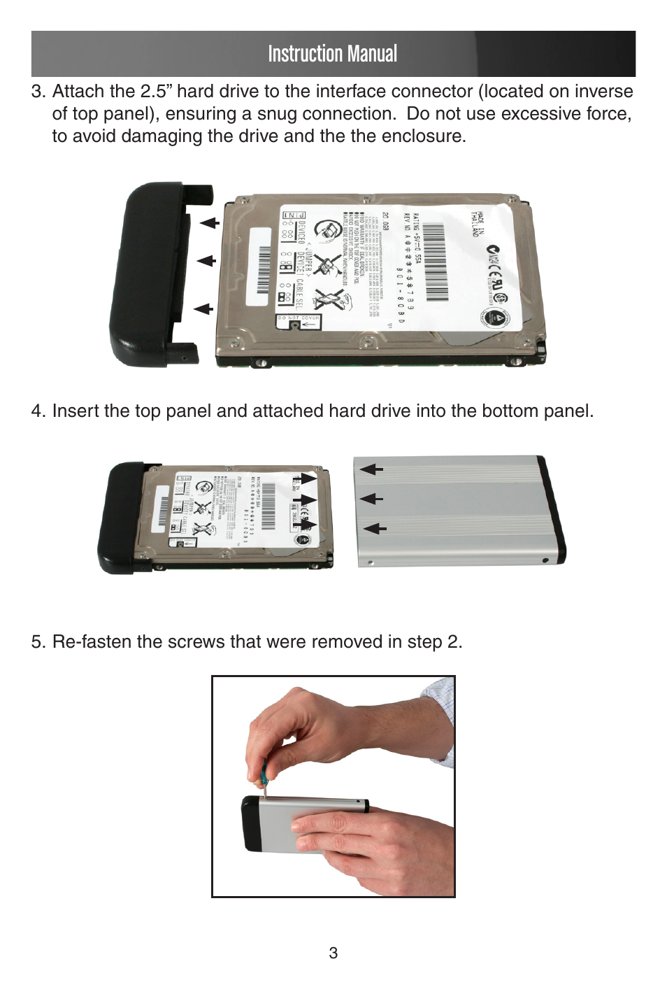Instruction manual | StarTech.com INFOSAFE SAT2510BU2 User Manual | Page 6 / 12