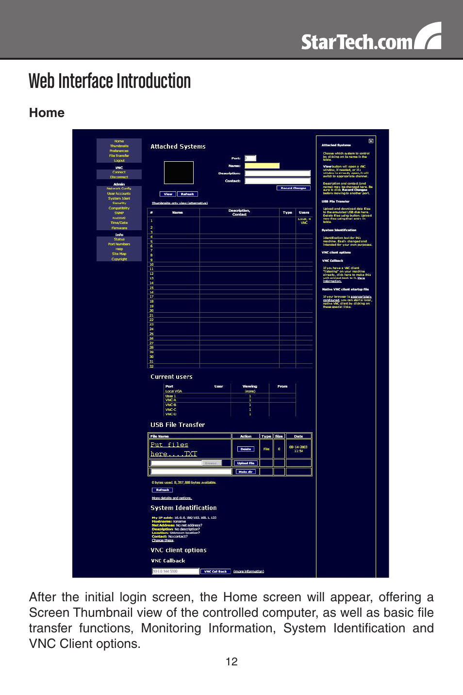 Web interface introduction | StarTech.com MATRIX SV3254DX4I User Manual | Page 17 / 72