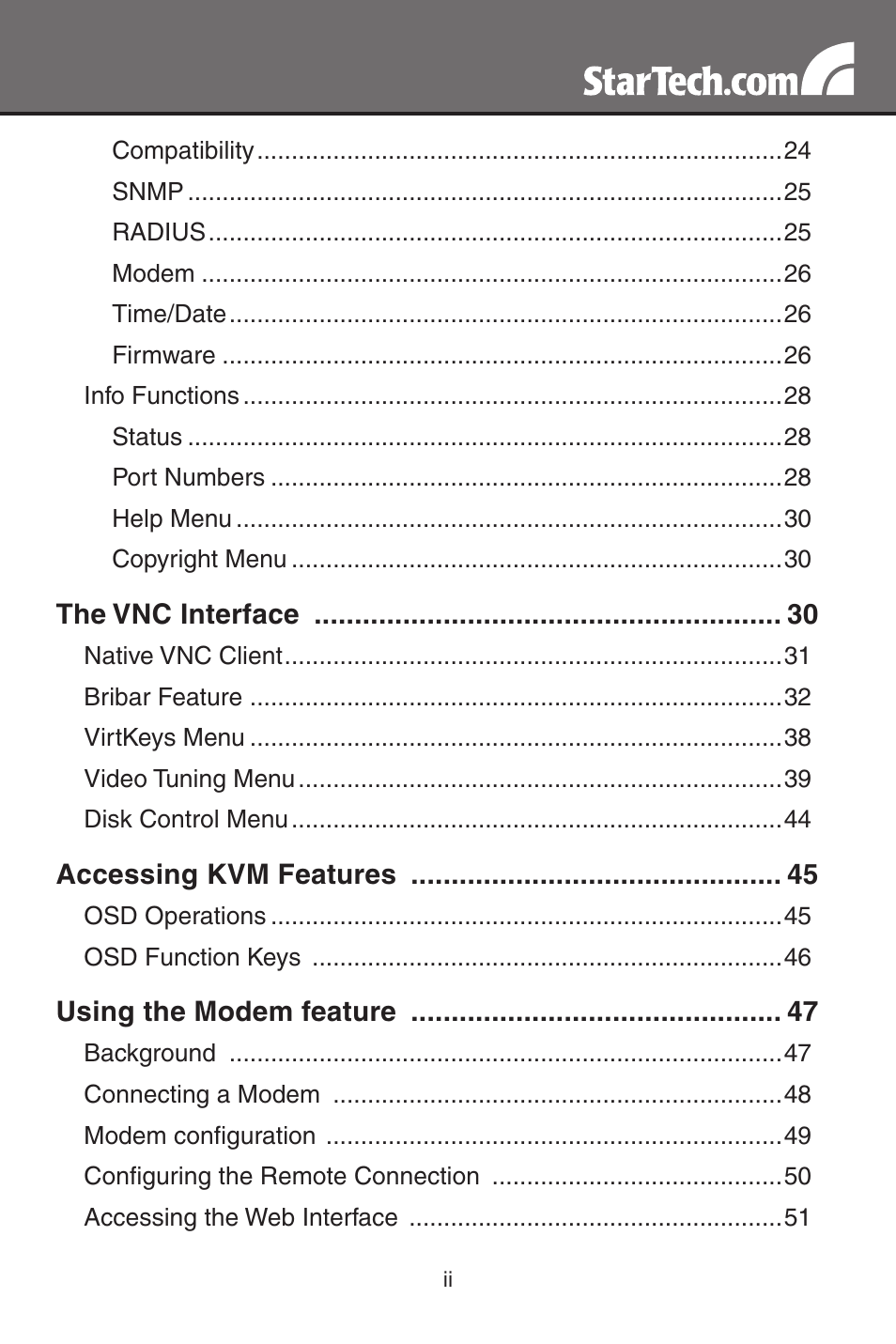 StarTech.com MATRIX SV3254DX4I User Manual | Page 4 / 72