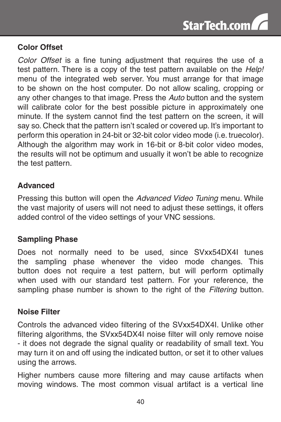 StarTech.com MATRIX SV3254DX4I User Manual | Page 45 / 72