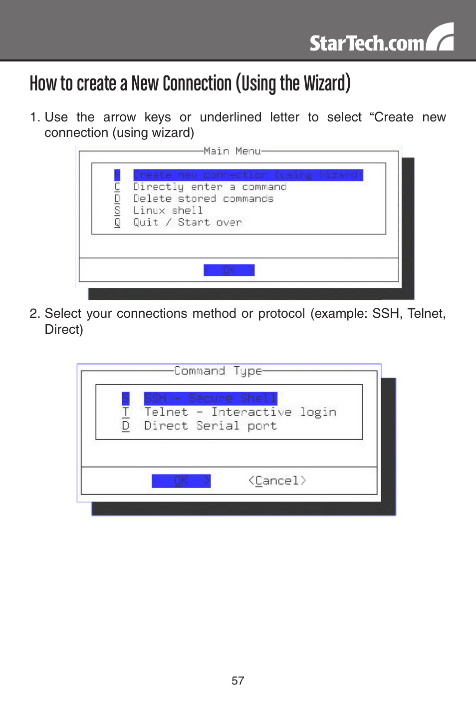 How to create a new connection (using the wizard) | StarTech.com MATRIX SV3254DX4I User Manual | Page 62 / 72