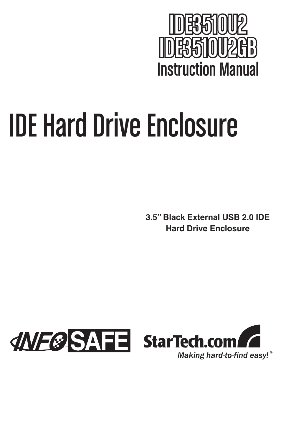 StarTech.com IDE3510U2 User Manual | 11 pages