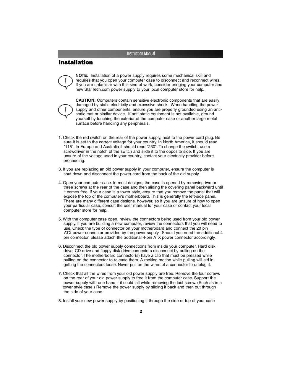 StarTech.com ATX12V2.2 User Manual | Page 5 / 9