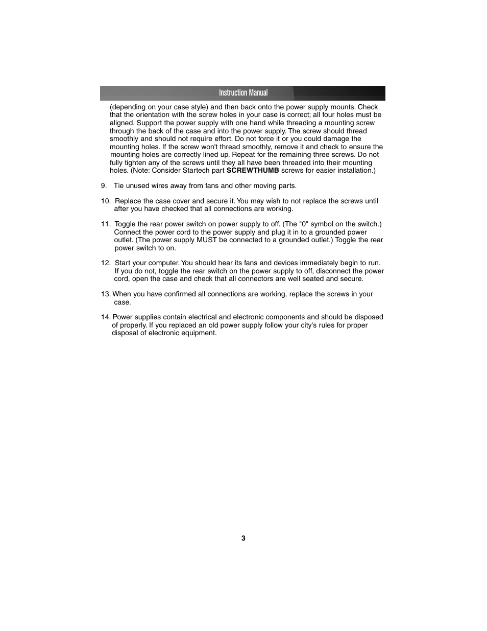 Instruction manual | StarTech.com ATX12V2.2 User Manual | Page 6 / 9