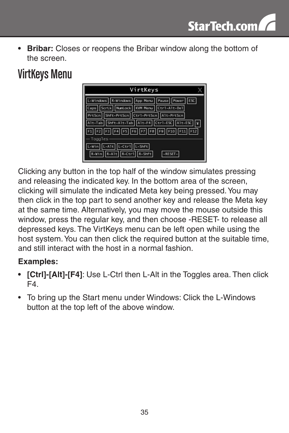 Virtkeys menu | StarTech.com SV1115IPEXT User Manual | Page 39 / 67