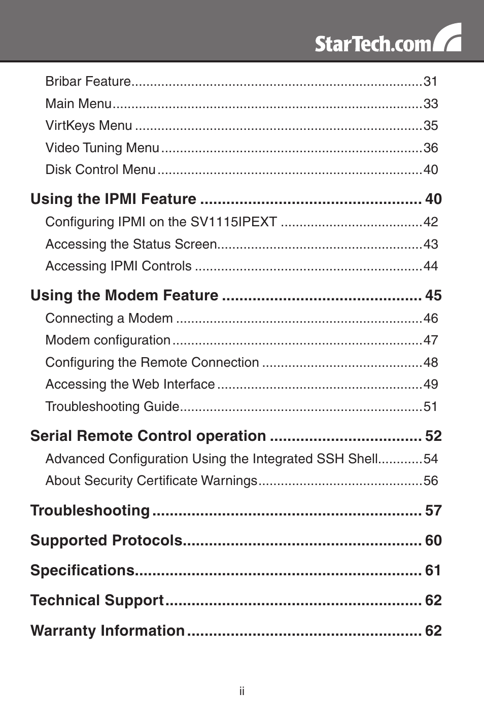 StarTech.com SV1115IPEXT User Manual | Page 4 / 67