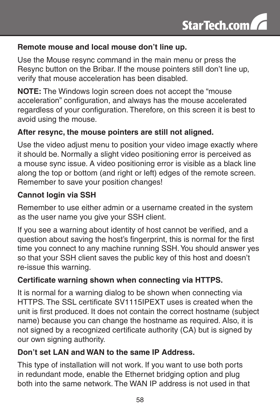 StarTech.com SV1115IPEXT User Manual | Page 62 / 67
