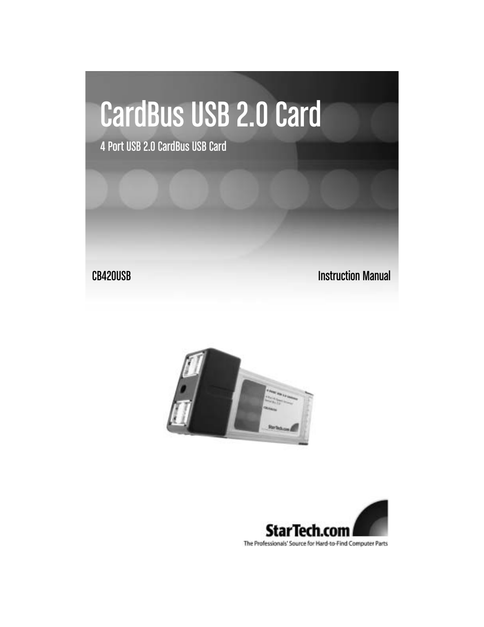 StarTech.com CARDBUS CB420USB User Manual | 9 pages