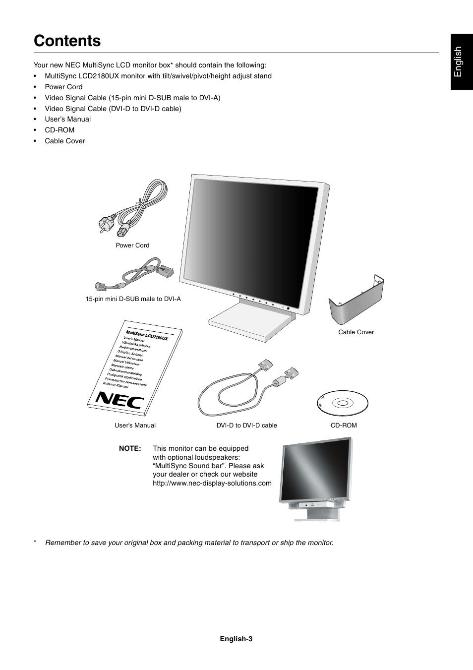 StarTech.com MultiSync LCD2180UX User Manual | Page 5 / 23