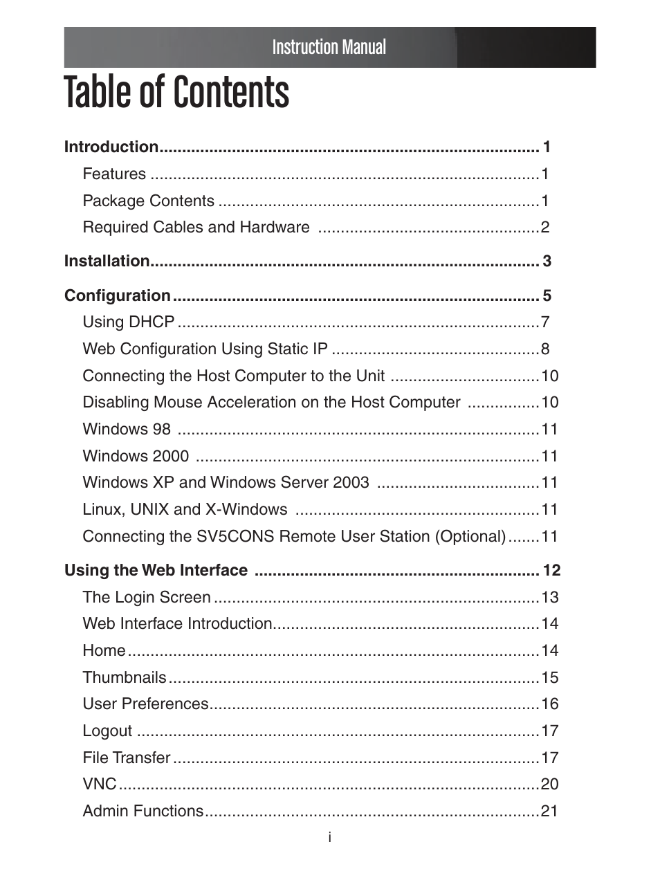 StarTech.com ENTERPRISE CLASS SV1653DXI User Manual | Page 3 / 74