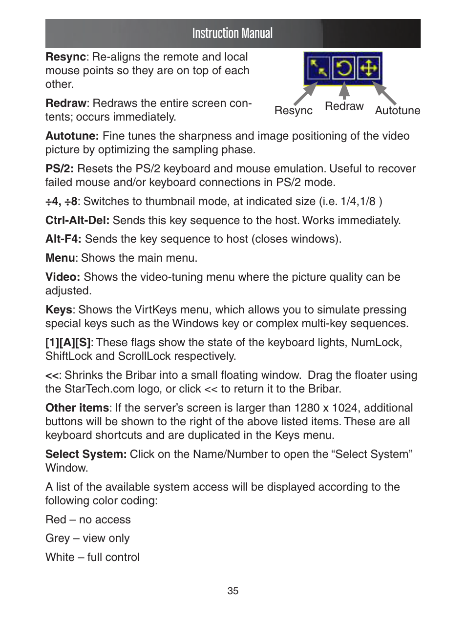 Instruction manual | StarTech.com ENTERPRISE CLASS SV1653DXI User Manual | Page 40 / 74