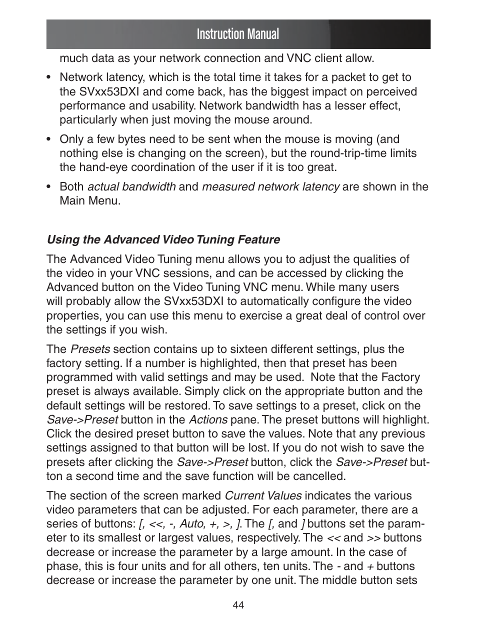 Instruction manual | StarTech.com ENTERPRISE CLASS SV1653DXI User Manual | Page 49 / 74