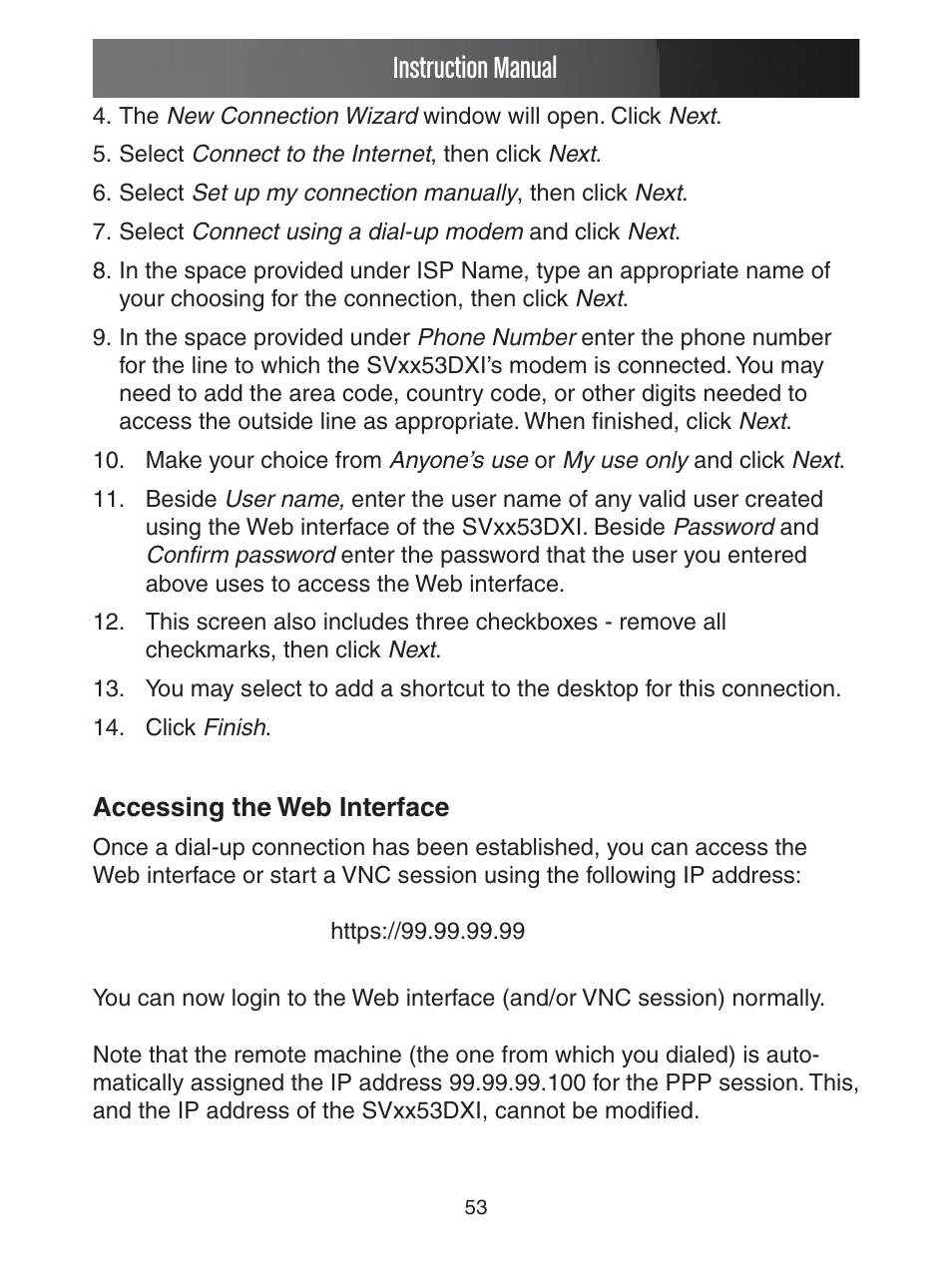 Instruction manual | StarTech.com ENTERPRISE CLASS SV1653DXI User Manual | Page 58 / 74