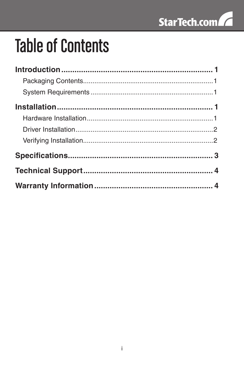 StarTech.com PCI EXPRESS SERIAL ADAPTER PEX4S952 User Manual | Page 3 / 8