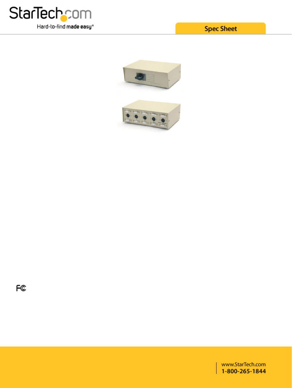 StarTech.com KVM SWITCHBOX VGA DS15H954 User Manual | 1 page