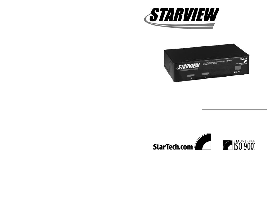 StarTech.com StarView SV231 User Manual | 14 pages