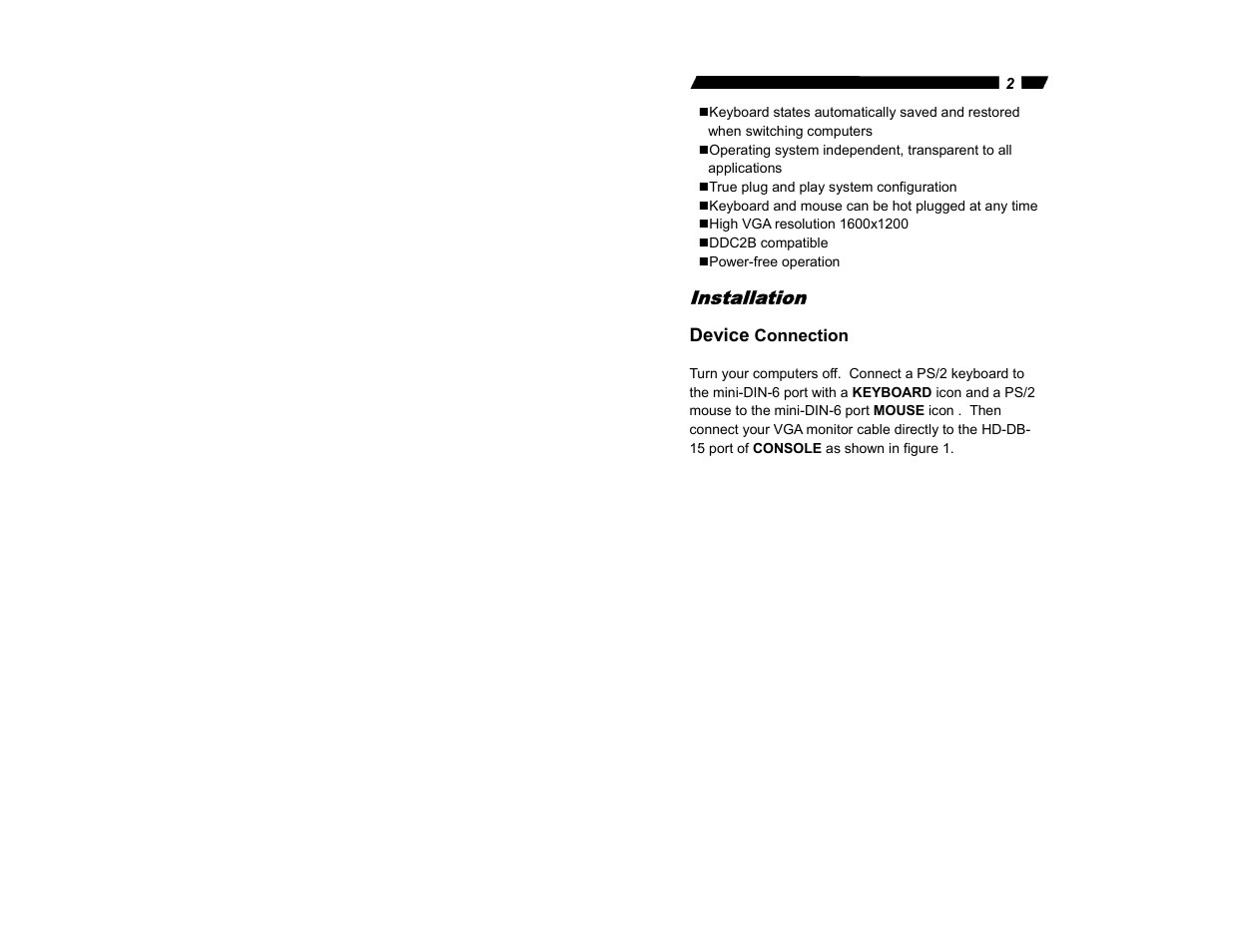 Installation | StarTech.com StarView SV231 User Manual | Page 4 / 14