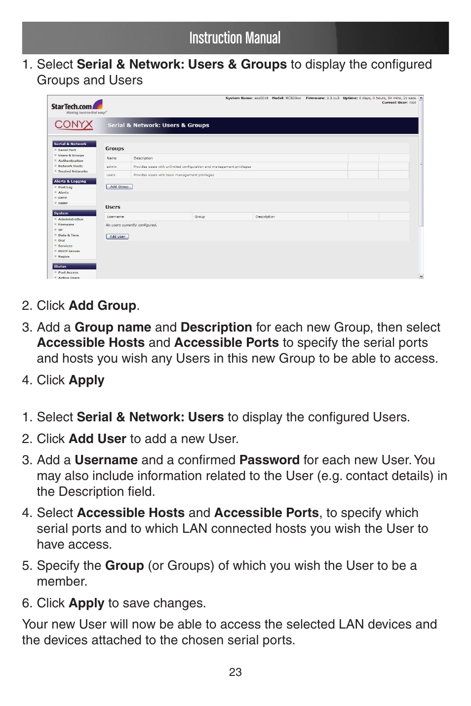 Instruction manual | StarTech.com CONYX ECS0016 User Manual | Page 30 / 140