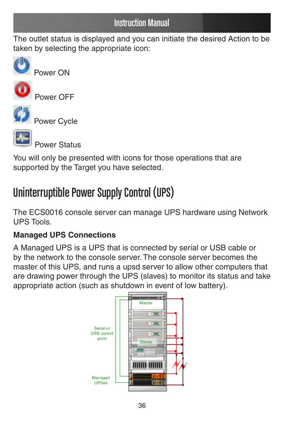Uninterruptible power supply control (ups), Instruction manual | StarTech.com CONYX ECS0016 User Manual | Page 43 / 140