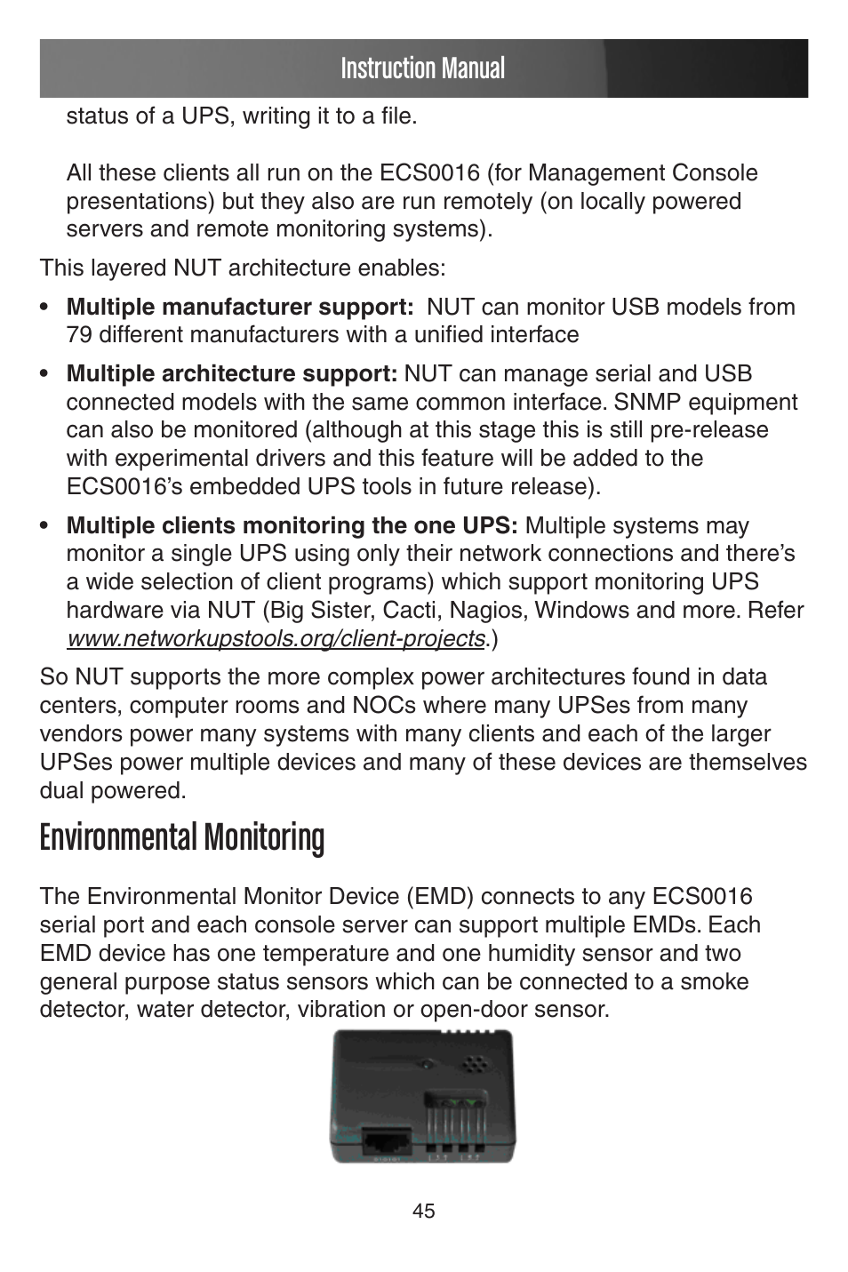 Environmental monitoring, Instruction manual | StarTech.com CONYX ECS0016 User Manual | Page 52 / 140