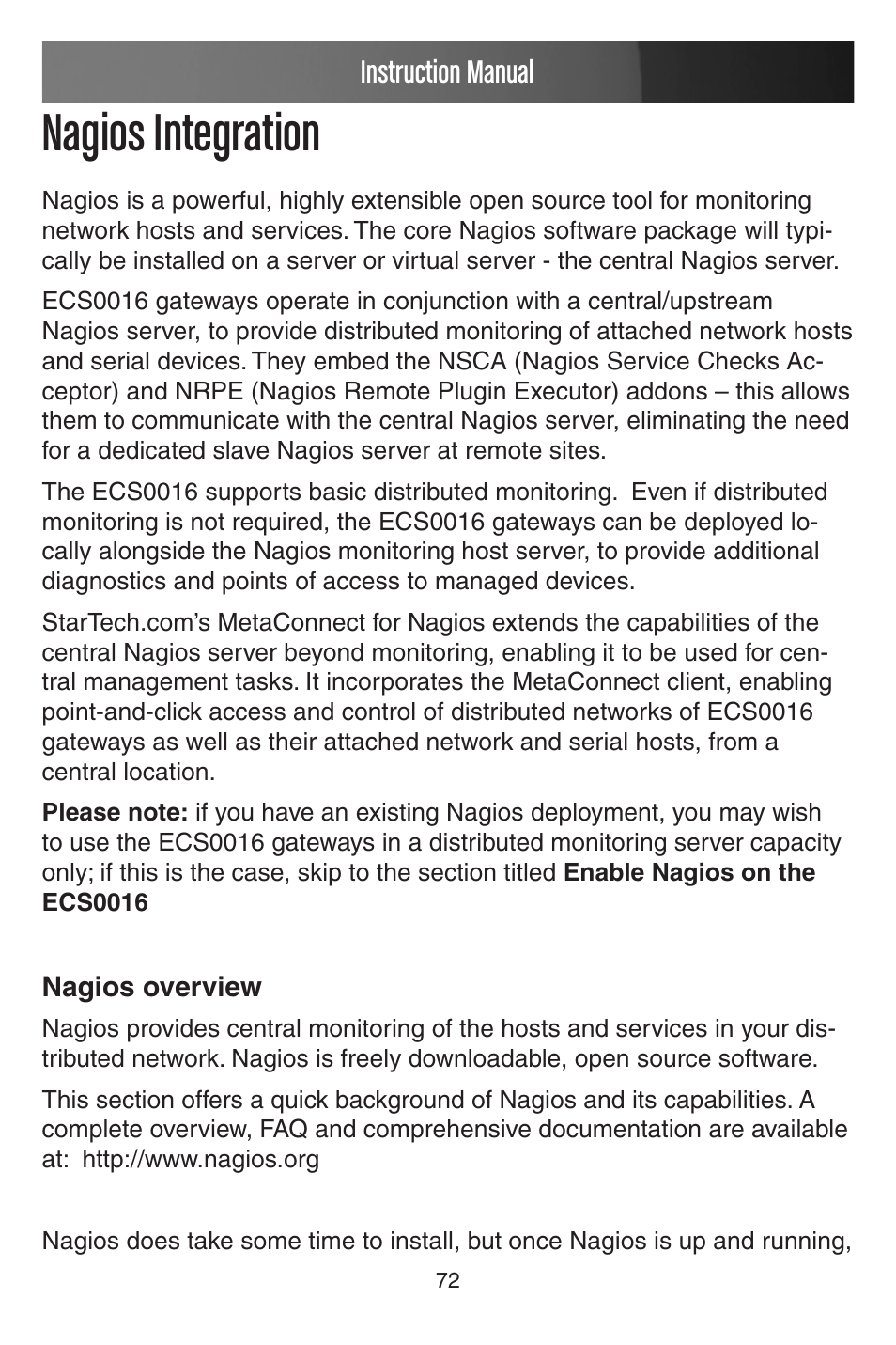 Nagios integration, Instruction manual | StarTech.com CONYX ECS0016 User Manual | Page 79 / 140
