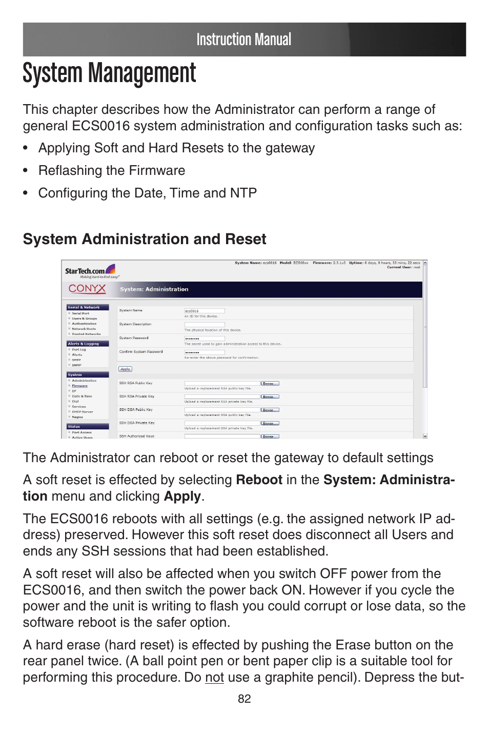 System management, Instruction manual | StarTech.com CONYX ECS0016 User Manual | Page 89 / 140
