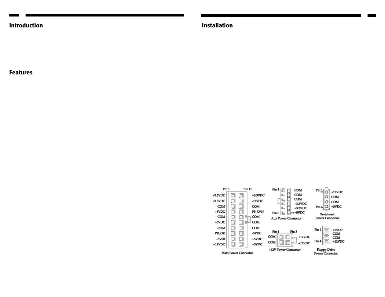 Introduction, Features, 2installation | StarTech.com ATXPOW300PRO User Manual | Page 4 / 4