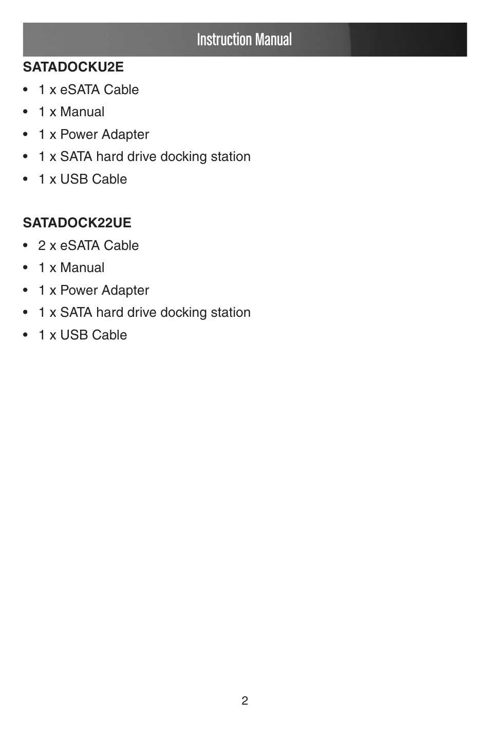 Instruction manual | StarTech.com STARTECH 2.5/3.5"SATAHD Docking Station SATADOCKU2 User Manual | Page 5 / 15