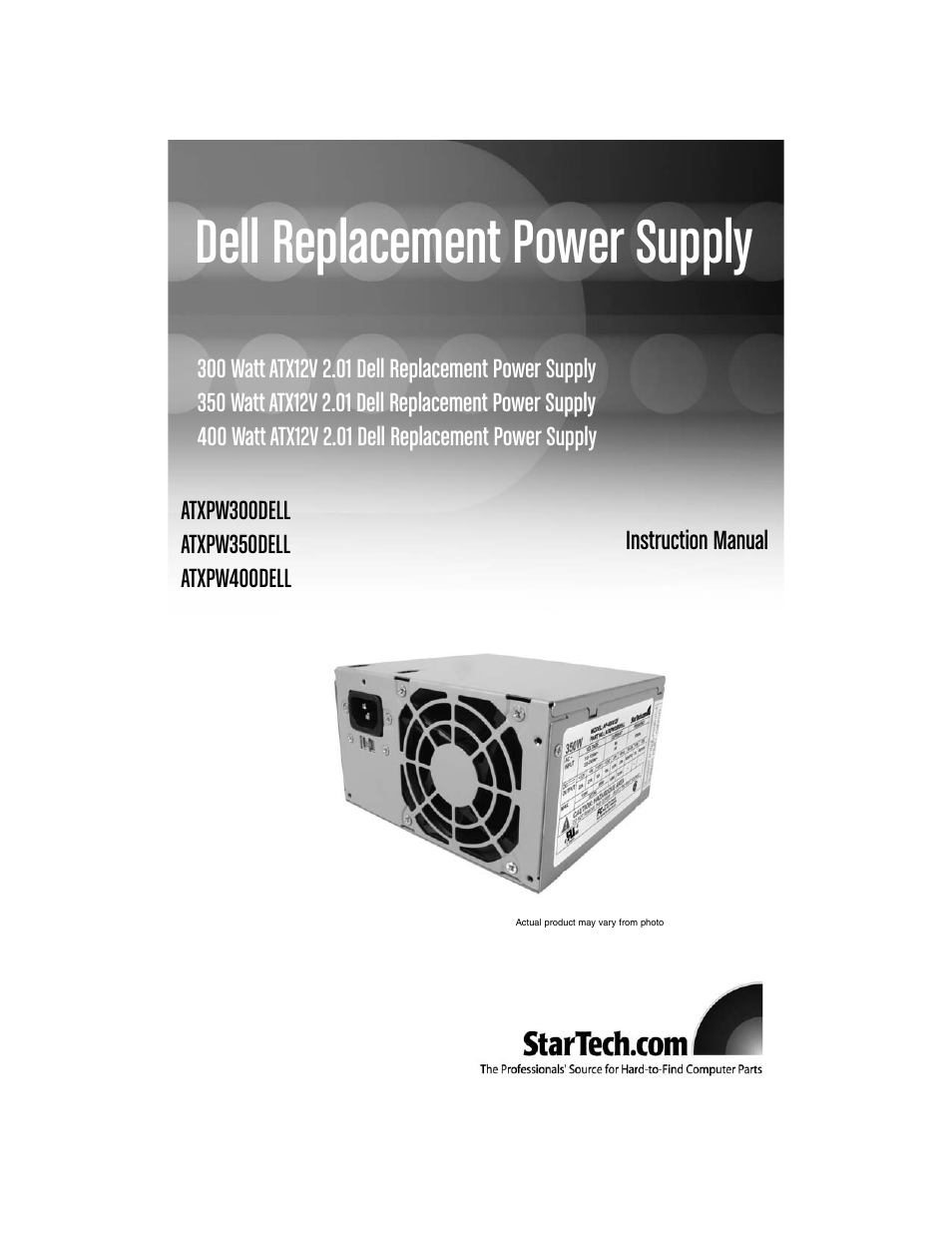 StarTech.com ATXPW350DELL User Manual | 10 pages