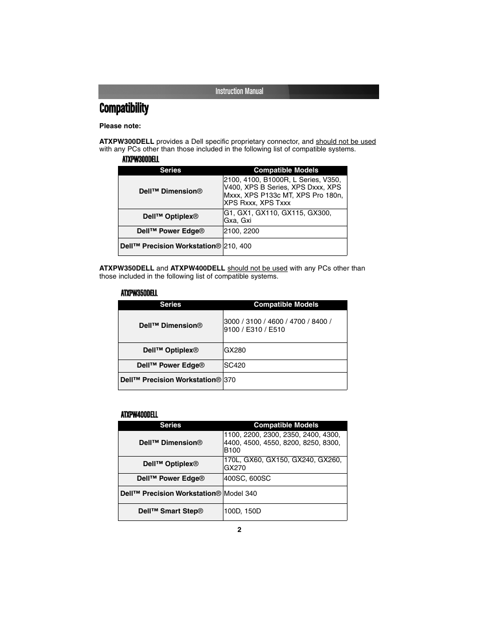 Ccoom mppaattiibbiilliittyy | StarTech.com ATXPW350DELL User Manual | Page 5 / 10