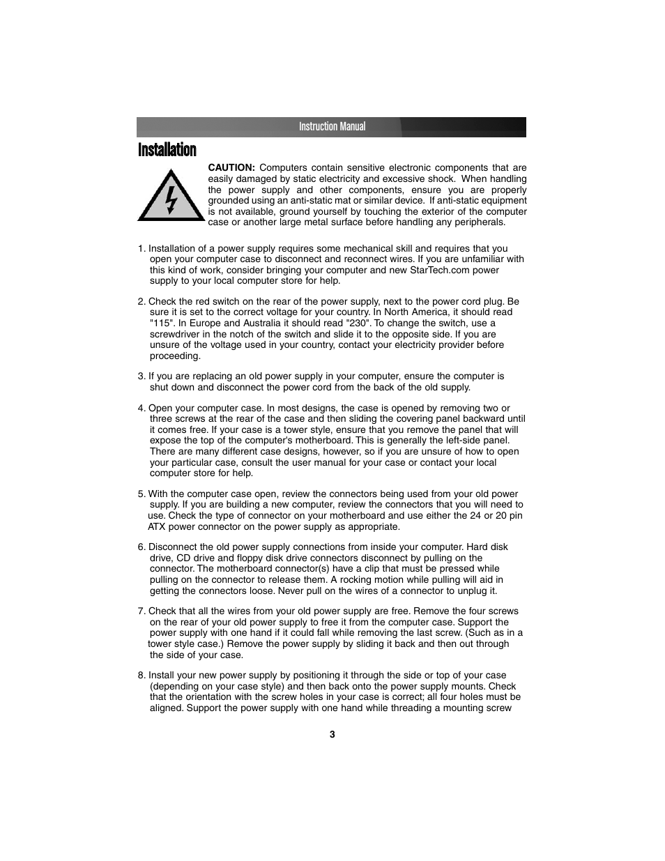 StarTech.com ATXPW350DELL User Manual | Page 6 / 10