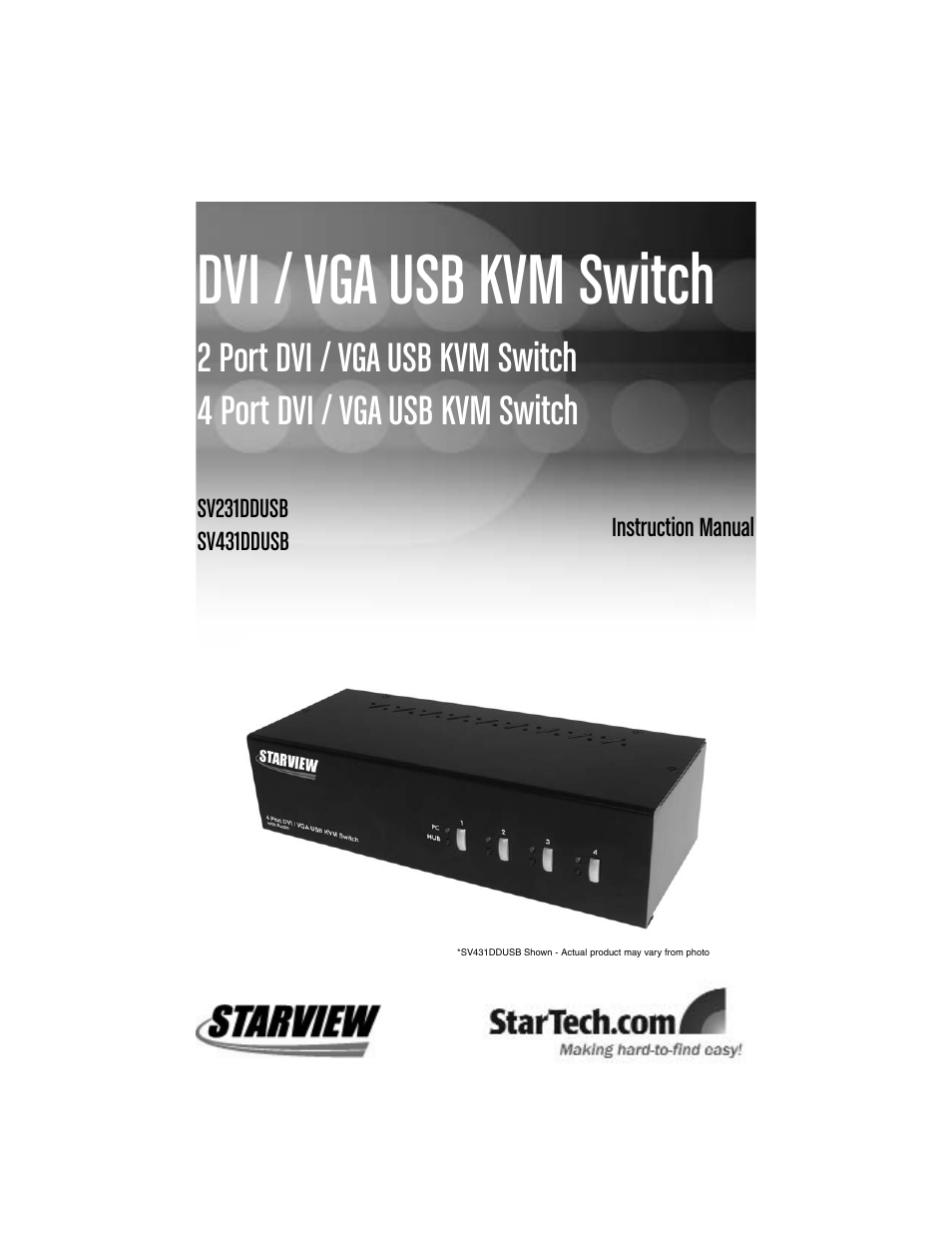 StarTech.com SV231DDUSB User Manual | 12 pages