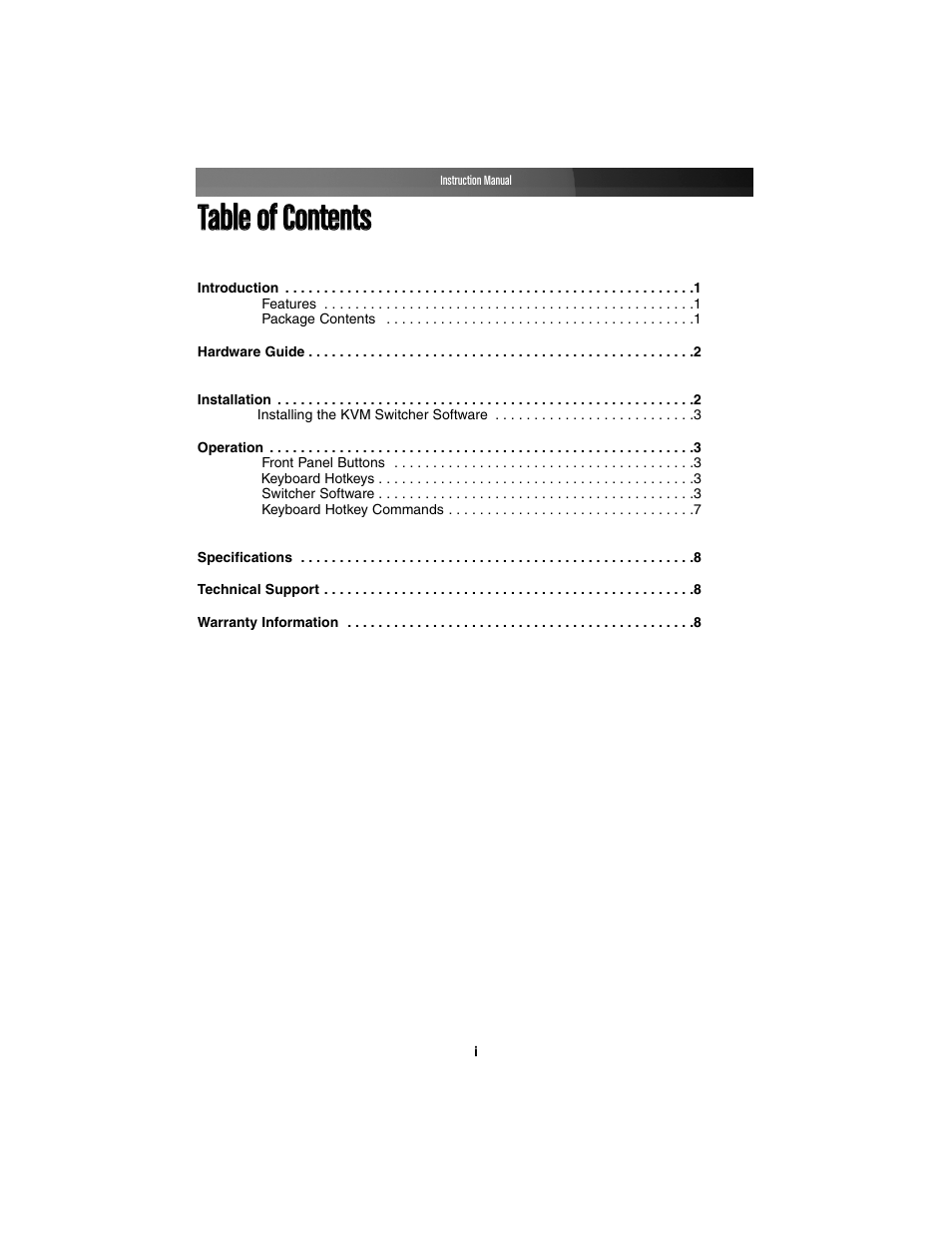 Ttaabbllee ooff ccoonntteennttss | StarTech.com SV231DDUSB User Manual | Page 3 / 12