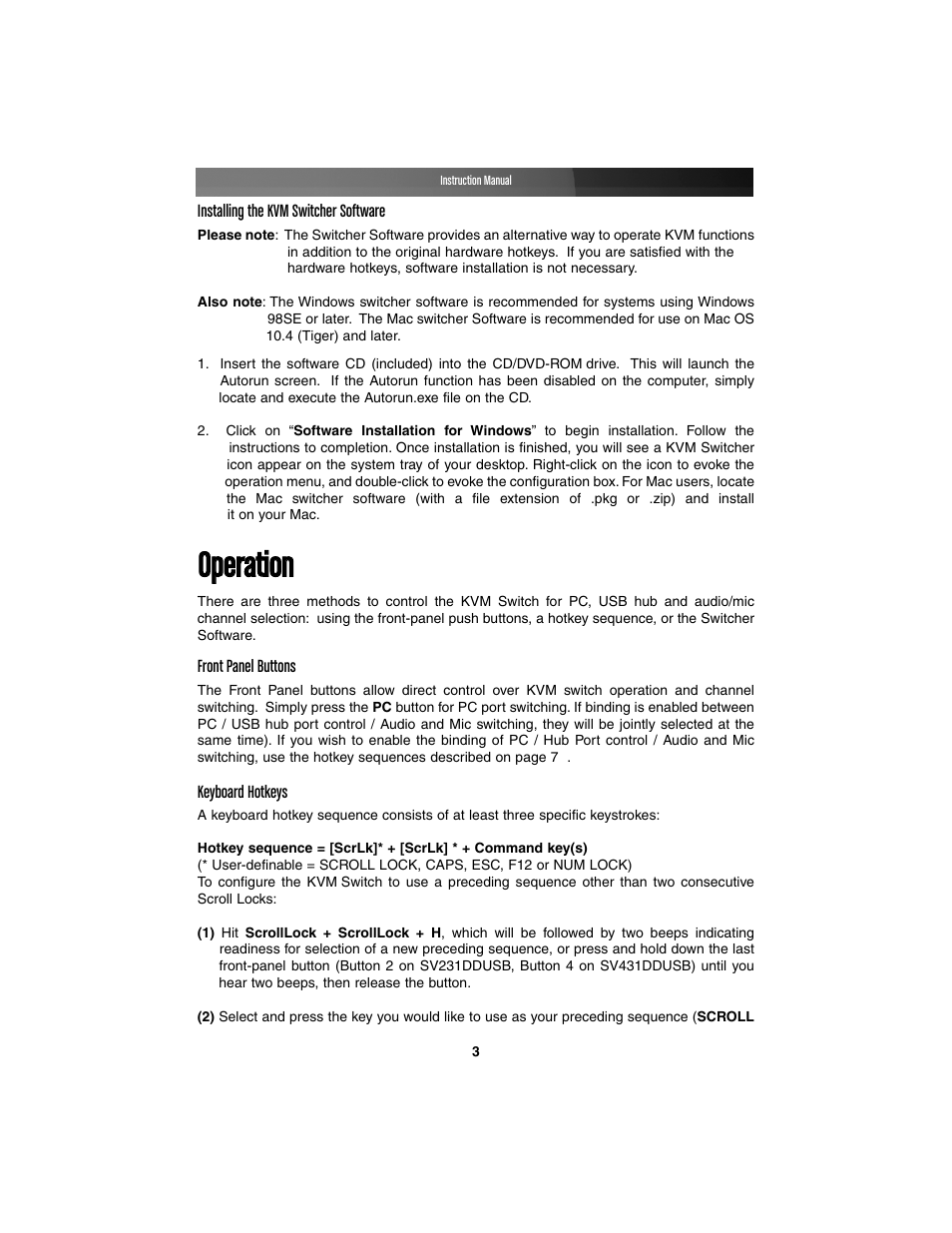 Ooppeerraattiioonn | StarTech.com SV231DDUSB User Manual | Page 6 / 12
