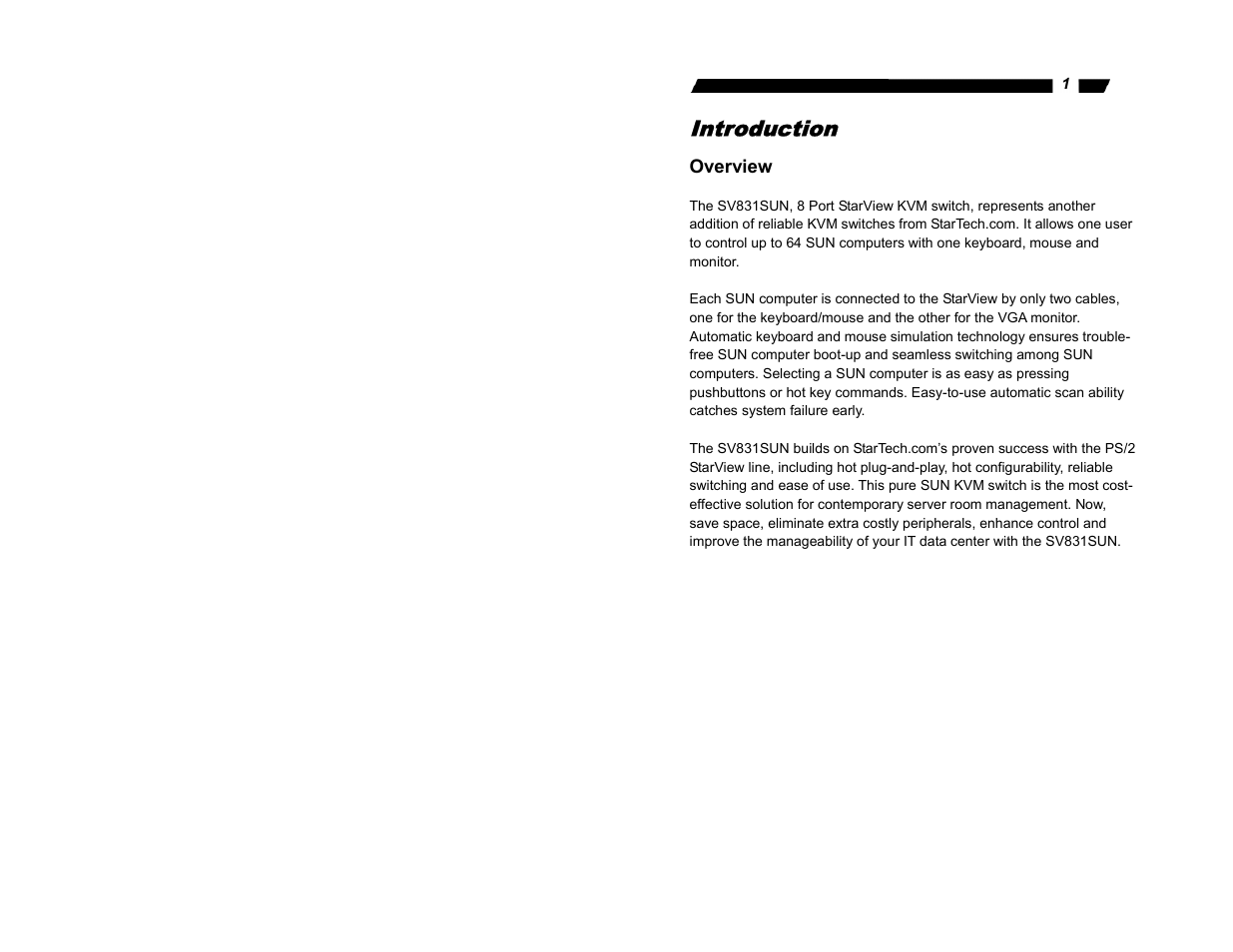 Introduction | StarTech.com SV831SUN User Manual | Page 3 / 16