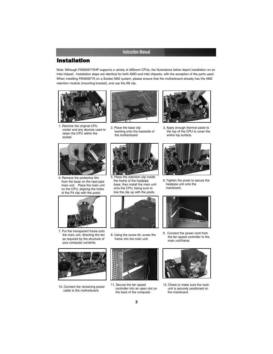 Instruction manual | StarTech.com FAN939775HP User Manual | Page 6 / 8