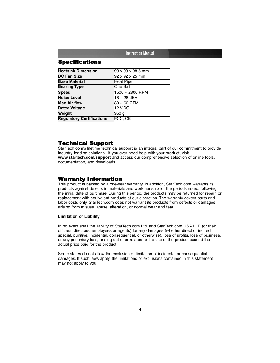 StarTech.com FAN939775HP User Manual | Page 7 / 8