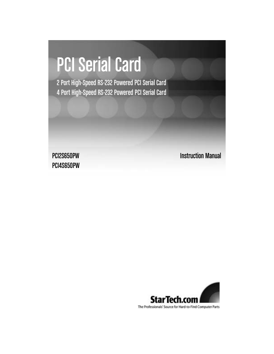 StarTech.com PCI2S650PW User Manual | 12 pages