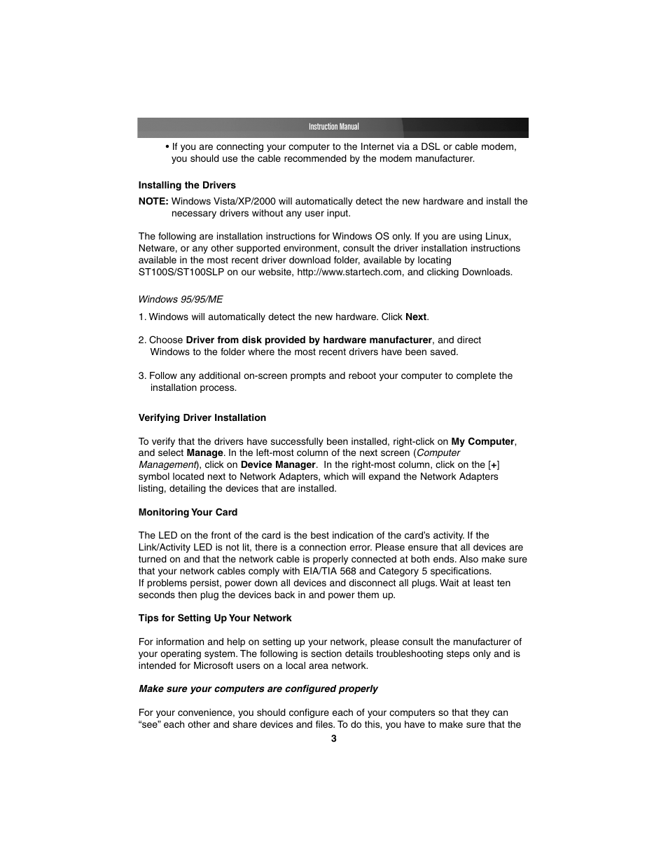 StarTech.com ST100S User Manual | Page 6 / 10