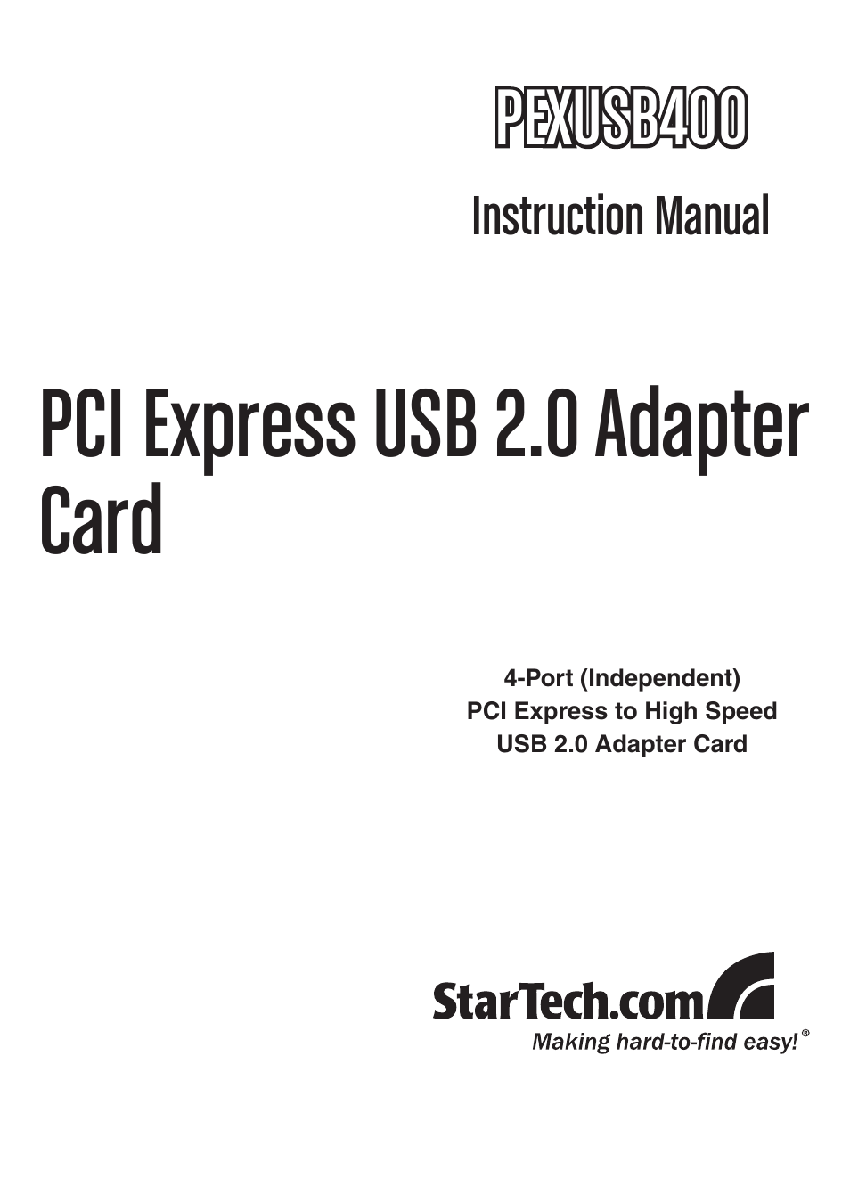 StarTech.com PEXUSB400 User Manual | 9 pages