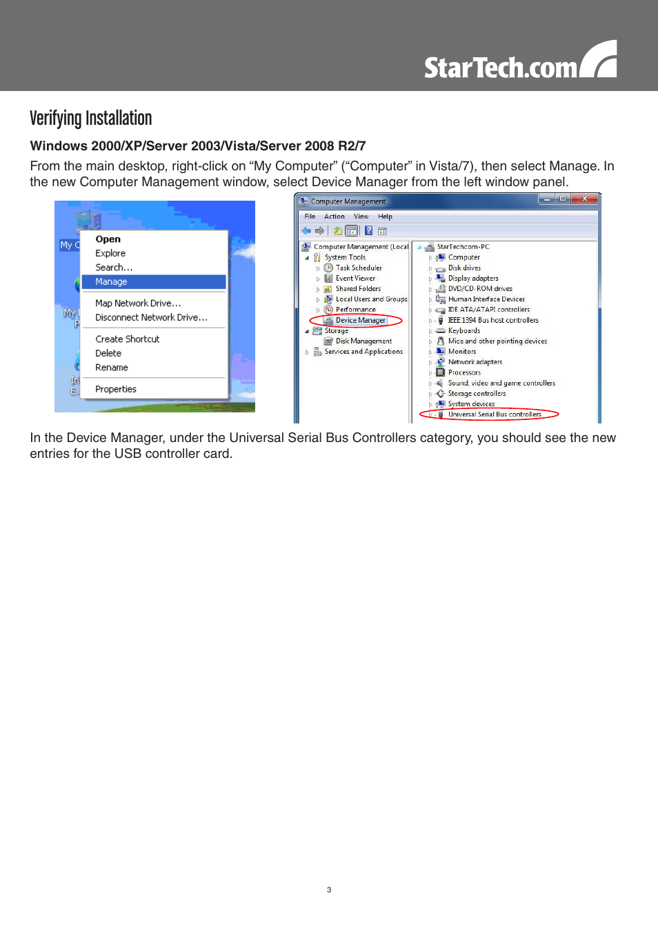 Verifying installation | StarTech.com PEXUSB400 User Manual | Page 6 / 9