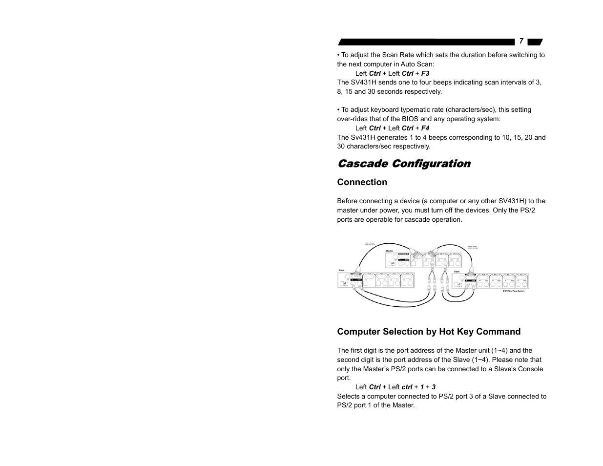 Cascade configuration | StarTech.com StarView SV431H User Manual | Page 9 / 12