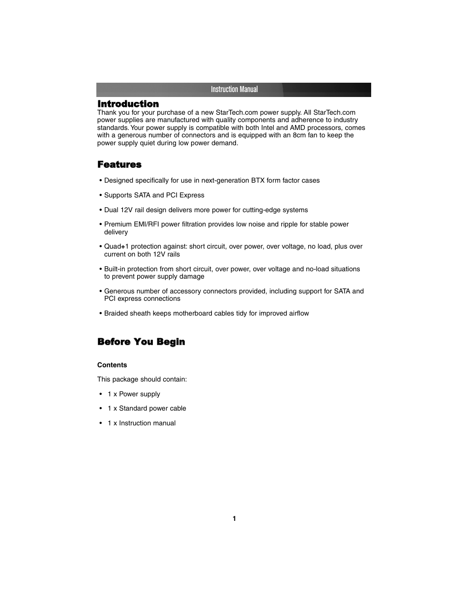 StarTech.com CFXPOWER350 User Manual | Page 4 / 8