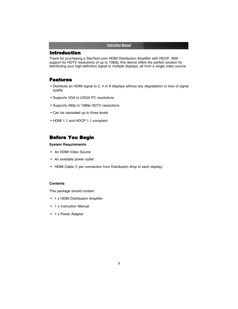 StarTech.com ST124HDMI User Manual | Page 4 / 13