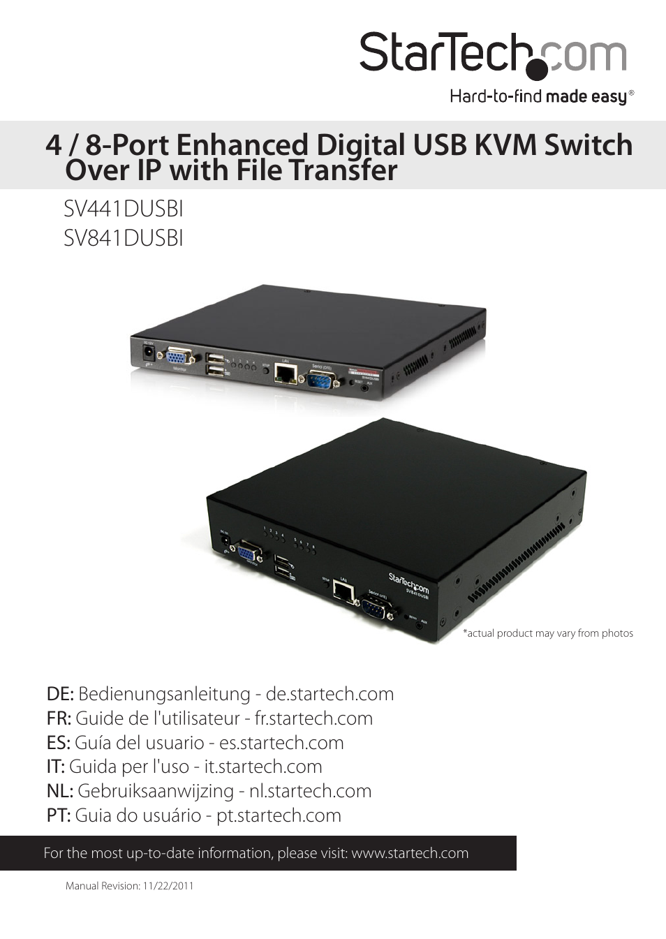 StarTech.com STARVIEW SV441DUSBI User Manual | 52 pages