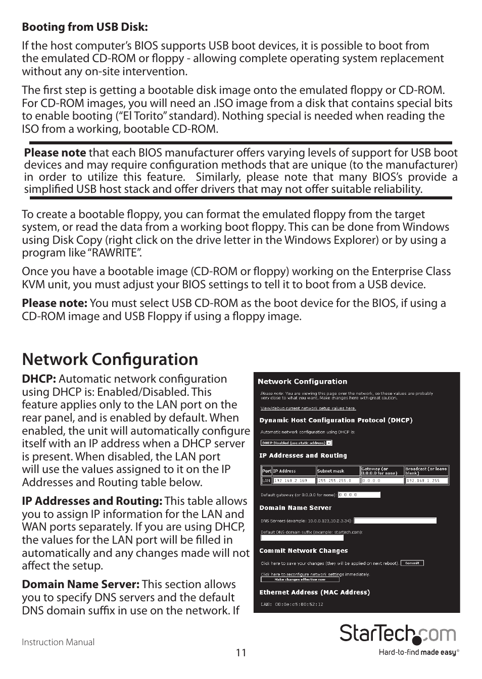 Network configuration | StarTech.com STARVIEW SV441DUSBI User Manual | Page 16 / 52